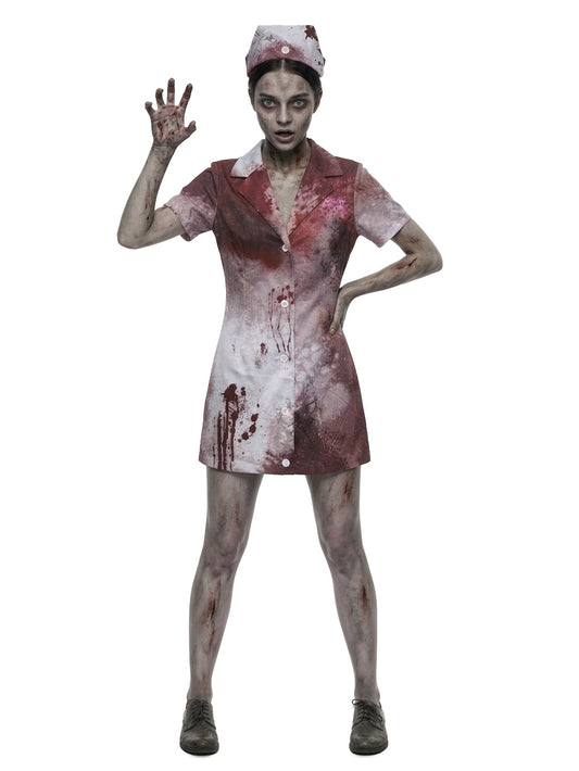 Zombie Nurse Costume Dress | white