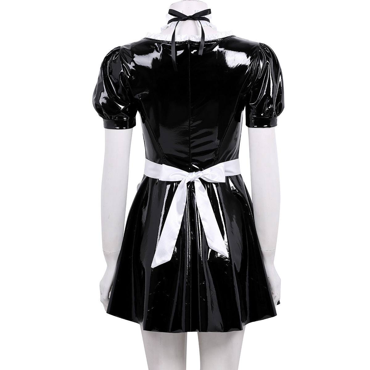 Black Patent Maid Costume Dress Set