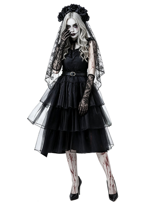 Black Tiered Ghost Bride Costume