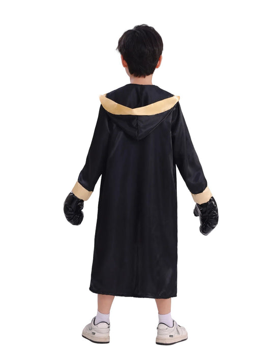 Kids' Black and Gold Boxer Costume