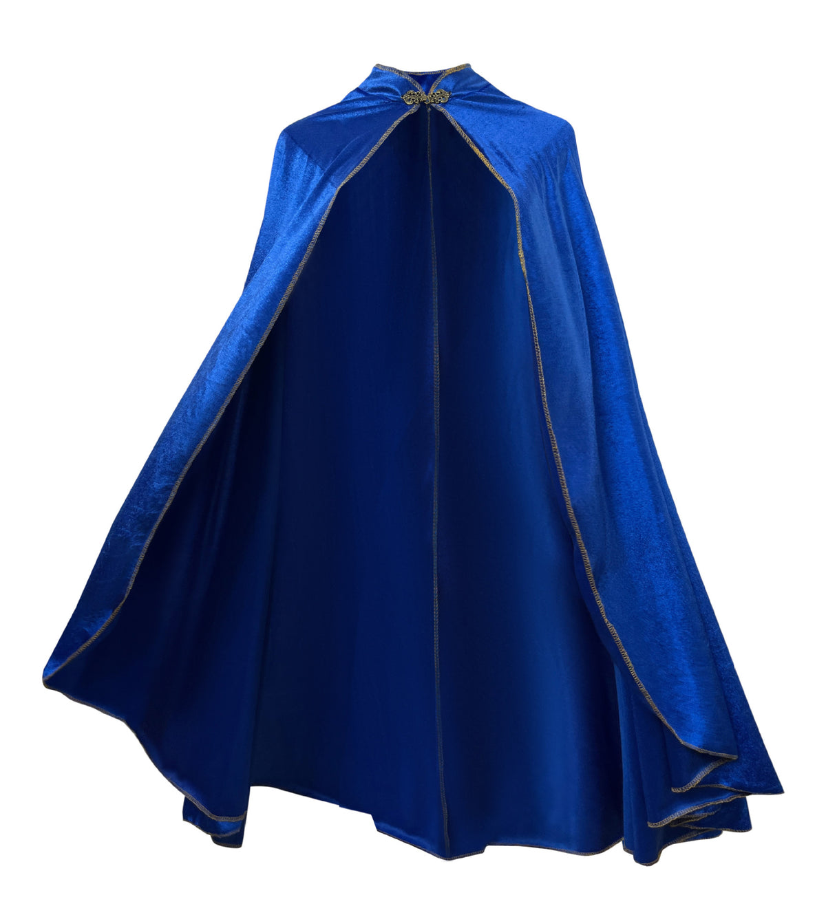 Gold Trim Velvet Cape | Royal Blue