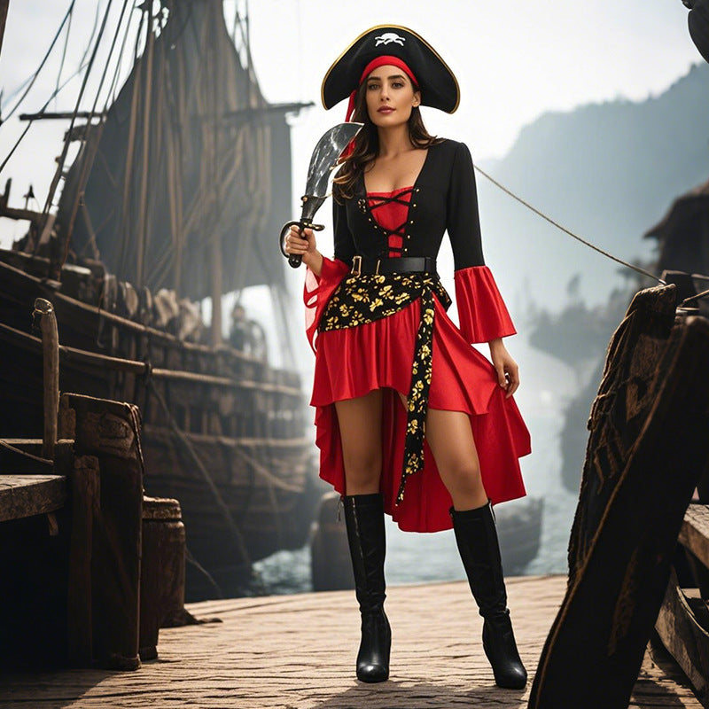 Red Pirate Captain Costume