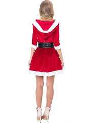 Red Hooded Santa Dress Costume Set | Hooded Dress
