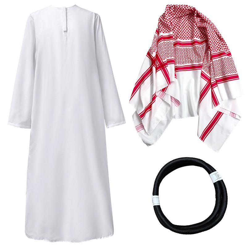 White Robe and Headscarf Costume