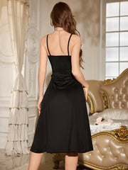 Lace Side-Slit Nightdress | black