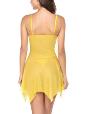 Lace Handkerchief Babydoll Set | Yellow