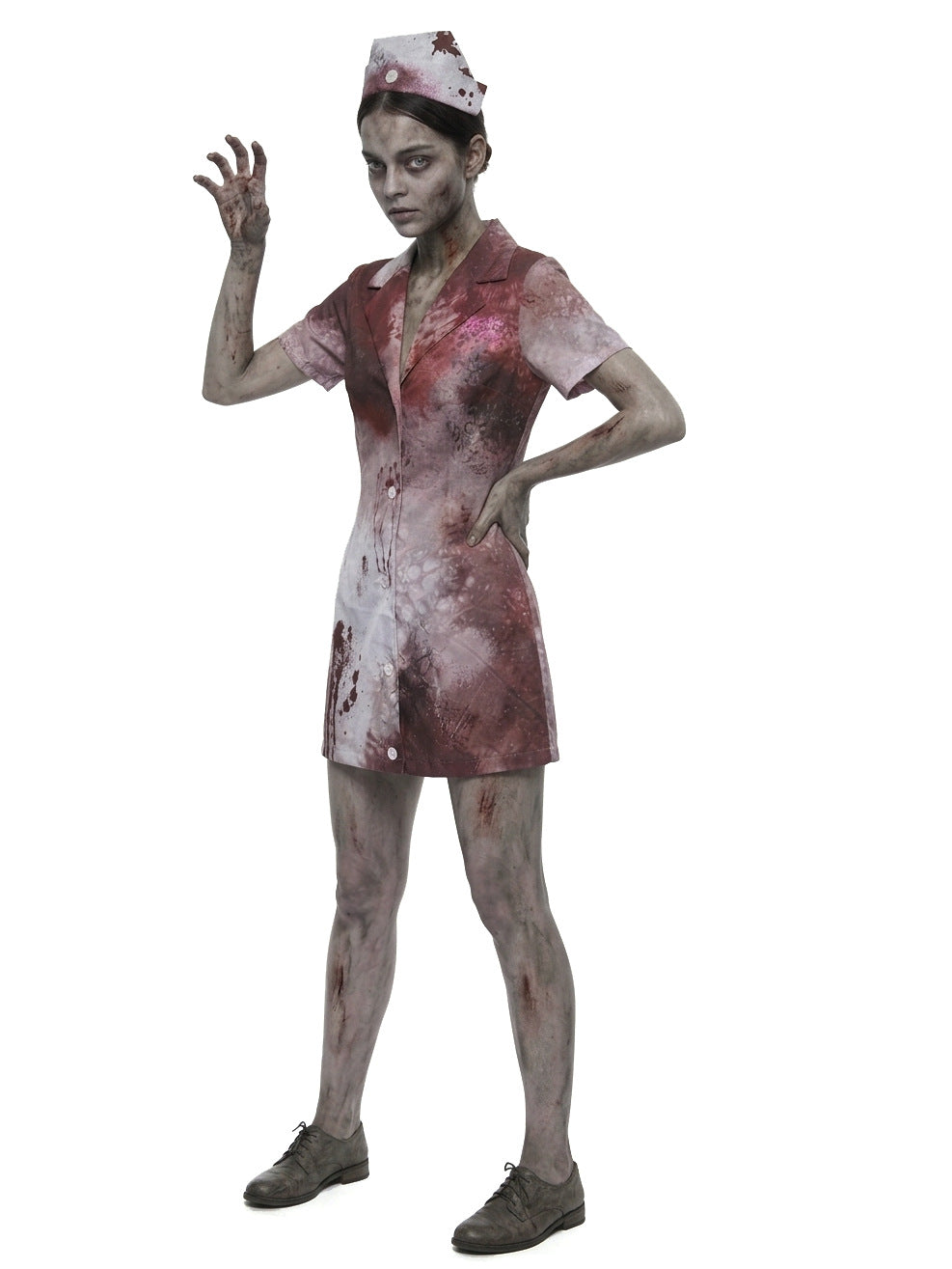Zombie Nurse Costume Dress | white