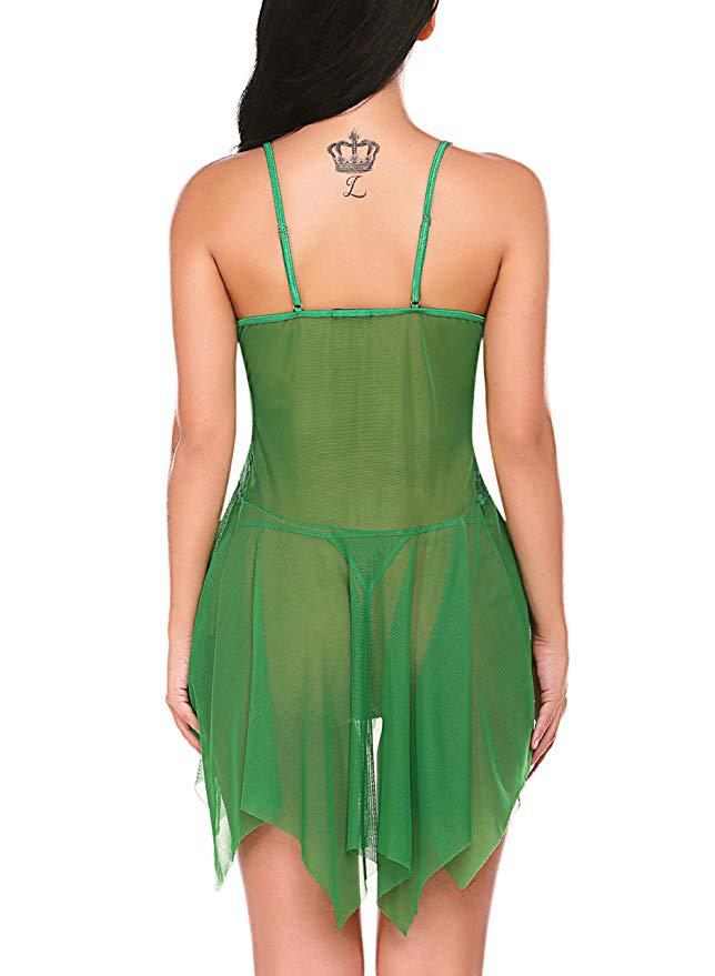 Lace Handkerchief Babydoll Set | Green
