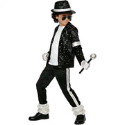 Kids Black Sequin Stage Costume Set