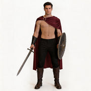 Roman Warrior Cape and Wrist Guard Costume Set | Red