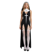 Gothic Nun Costume Dress Set