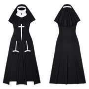Gothic Nun Costume Dress Set