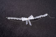 Lace Bow Pearl Chain Choker Necklace