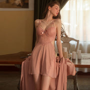 Lace Mesh Underwire Padded Nightdress | Rose Gold
