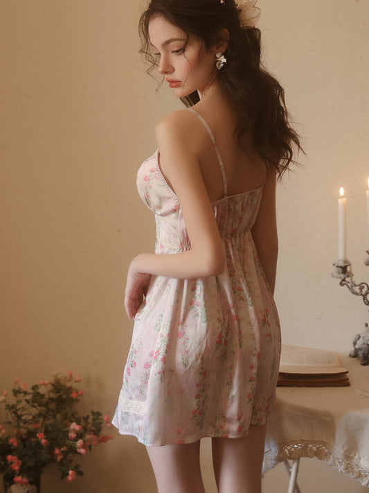 Floral Satin Padded Nightdress