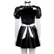 Black Patent Maid Costume Dress Set