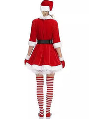Red Velvet Santa Costume Dress Set