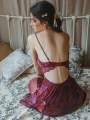 Purple Velvet Butterfly Nightdress and Robe Set | Purple Nightdress