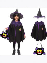 Kids Witch Cape Costume and Hat Set