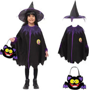 Kids Witch Cape Costume and Hat Set