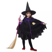 Kids Witch Cape Costume and Hat Set