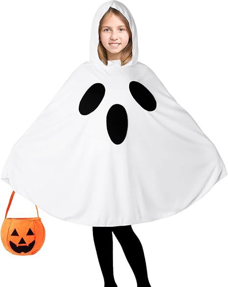 Ghost Hooded Cape Costume | Child Ghost