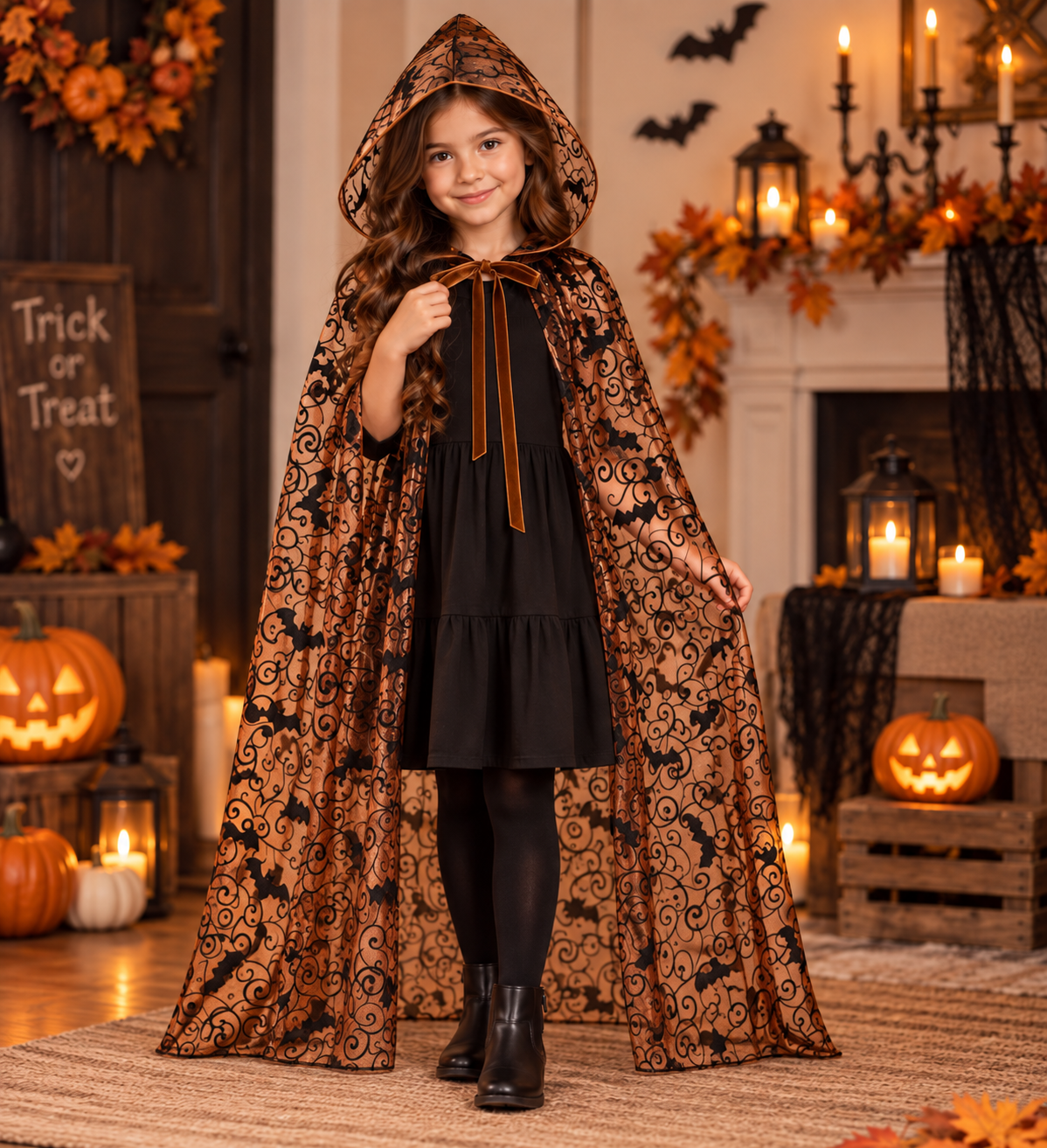 Halloween Hooded Sheer Costume Cape 