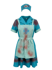 Zombie Nurse Costume Dress | Blue