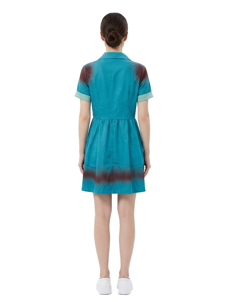 Zombie Nurse Costume Dress | Blue