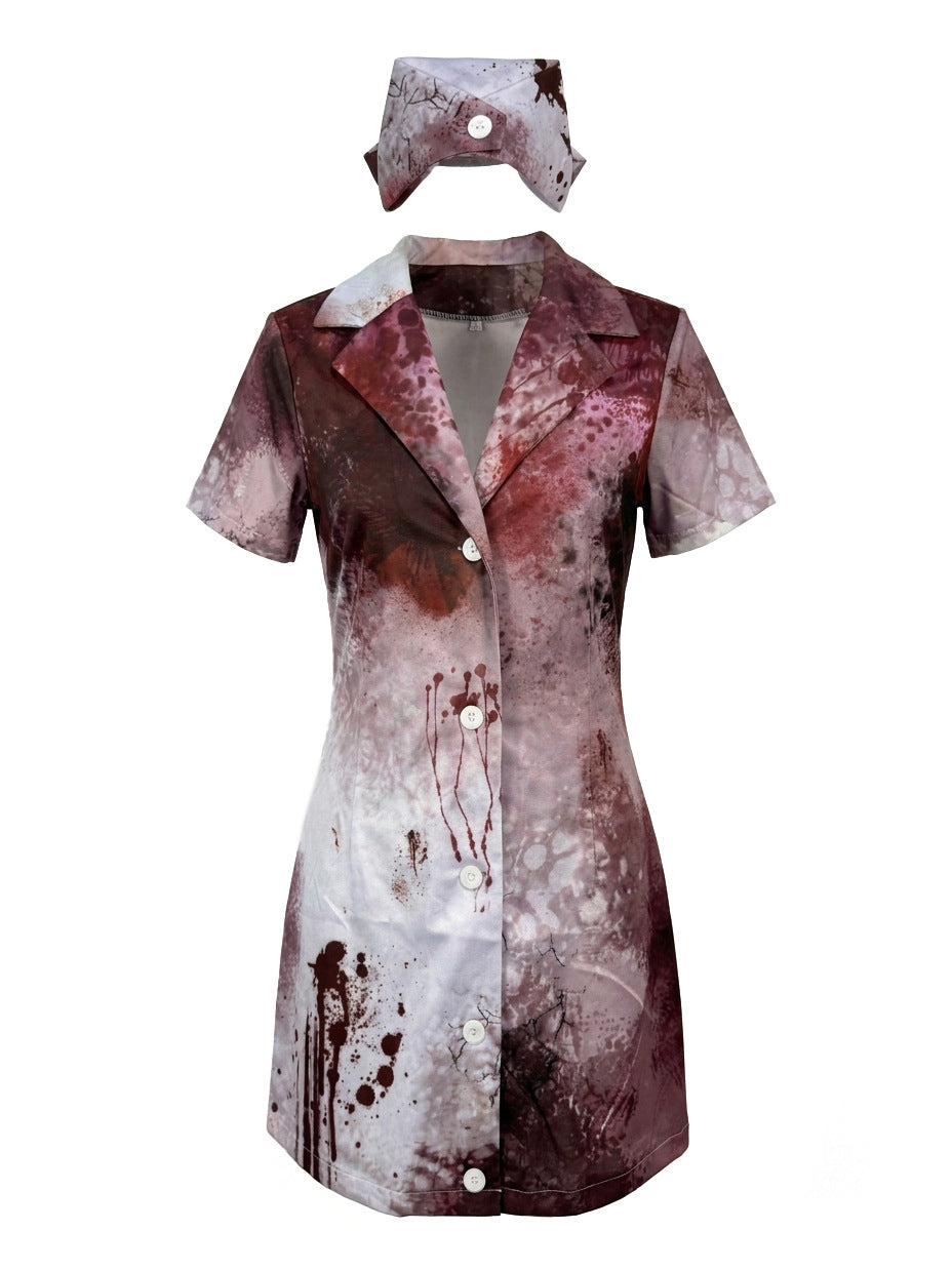 Zombie Nurse Costume Dress | White