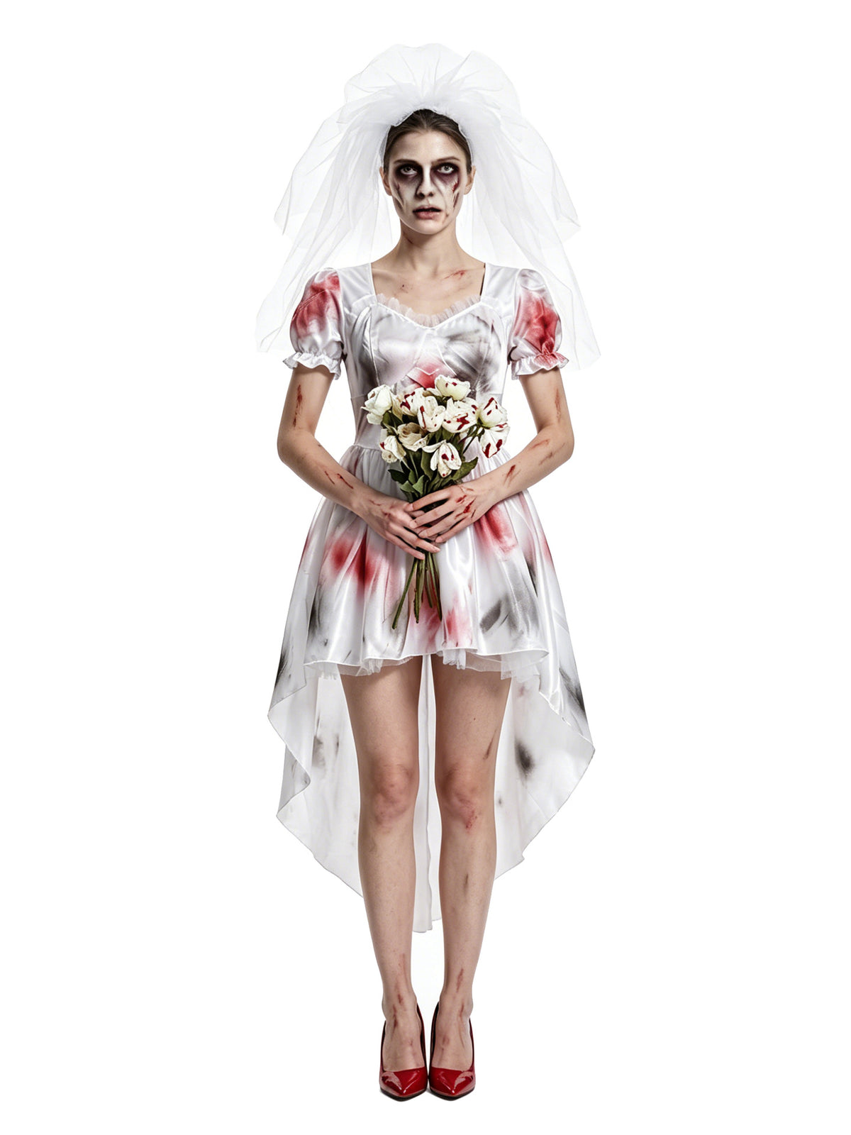 Bloodstained Bride Costume Dress | High-Low Dress