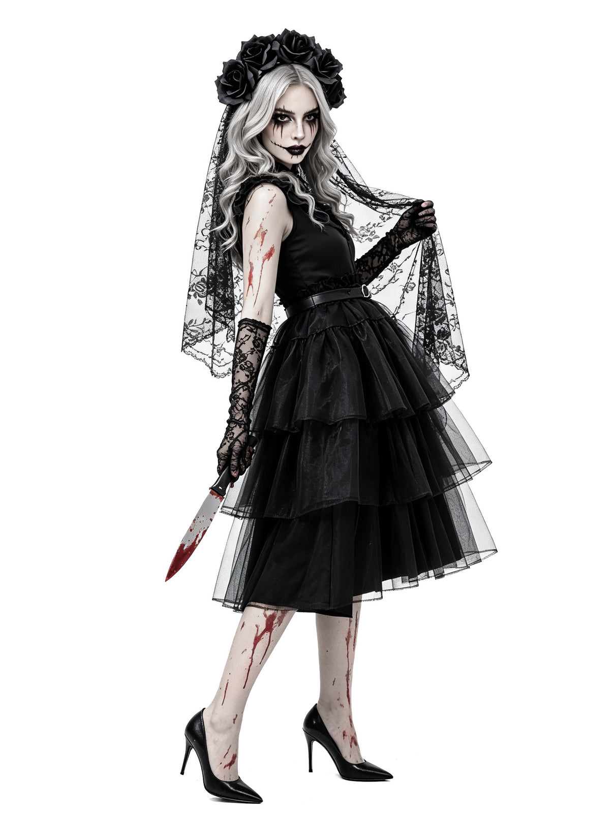 Black Tiered Ghost Bride Costume