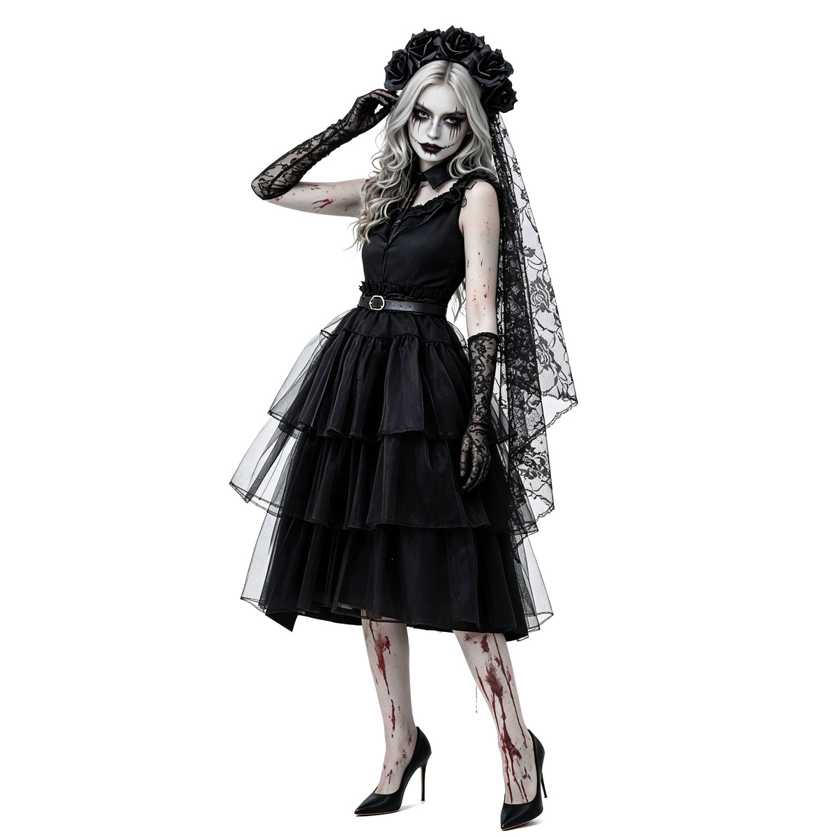 Black Tiered Ghost Bride Costume