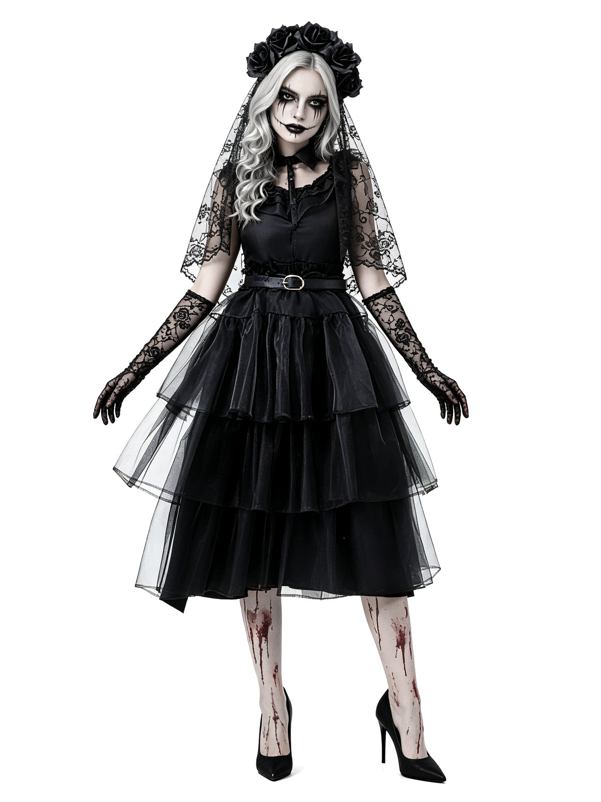 Black Tiered Ghost Bride Costume