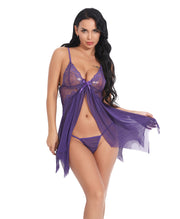 Lace Handkerchief Babydoll Set | Purple