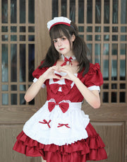 Lolita Maid Costume Set | Red