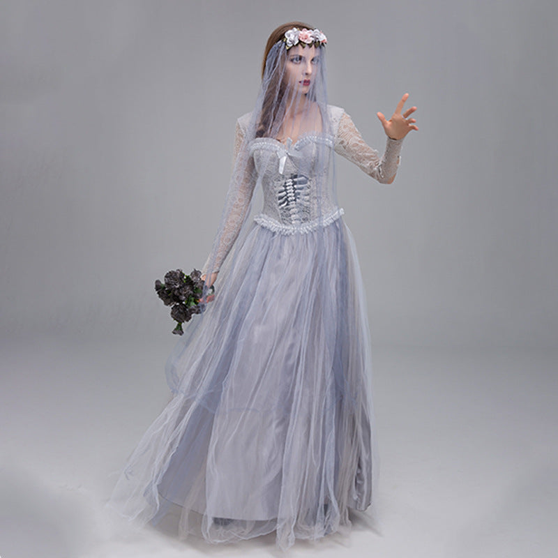 Gray Ghost Bride Costume