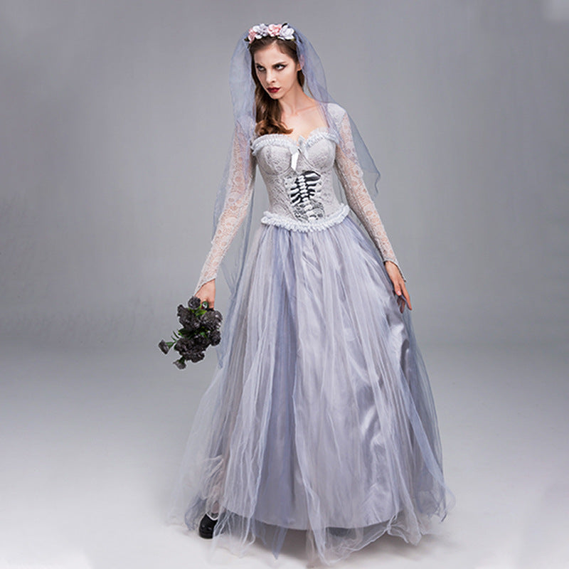 Gray Ghost Bride Costume