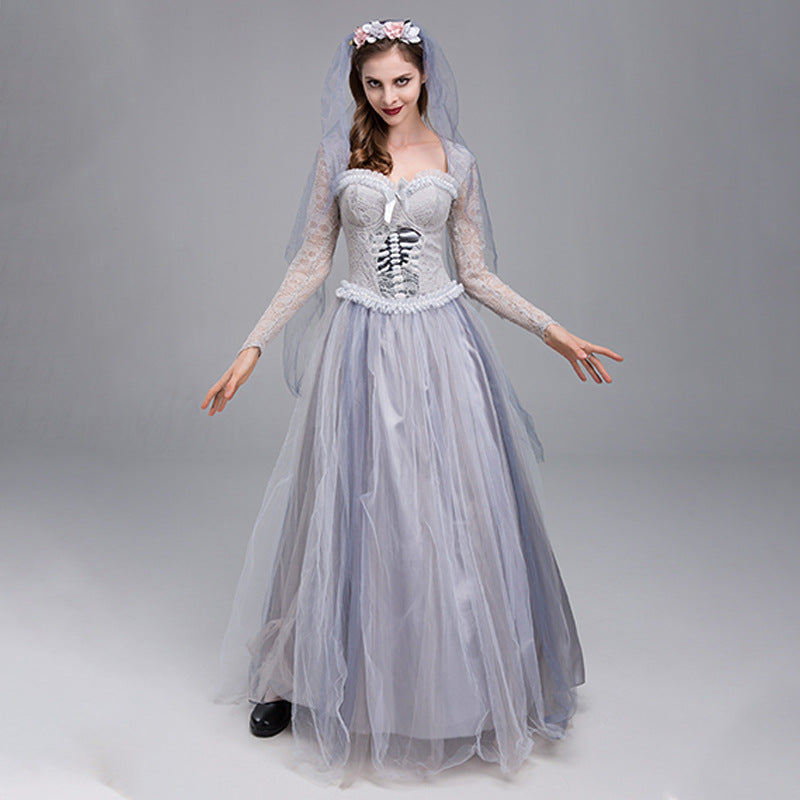 Gray Ghost Bride Costume