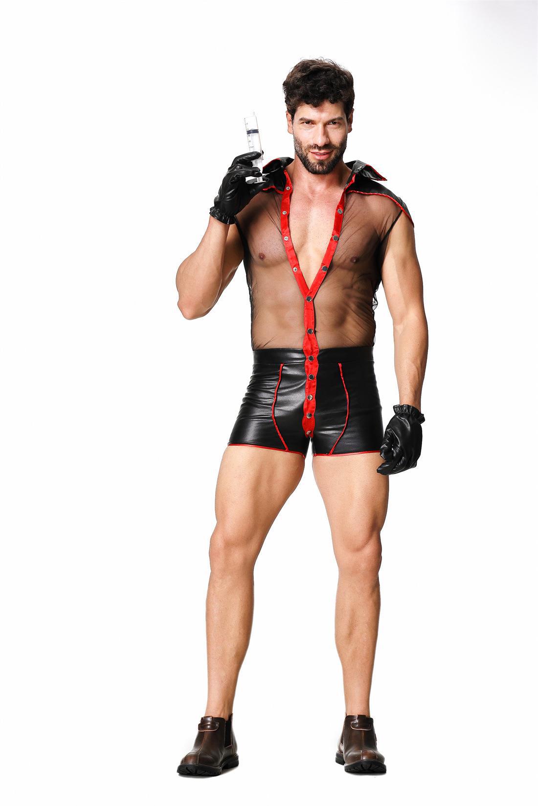 Men's Sheer Doctor Costume Romper