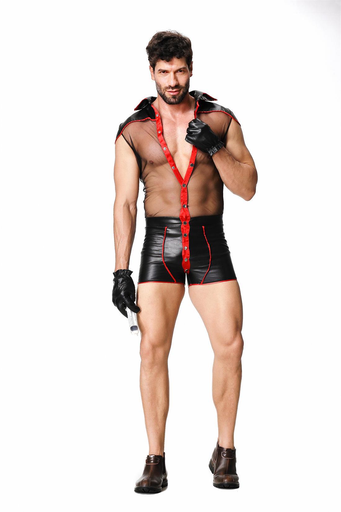 Men's Sheer Doctor Costume Romper