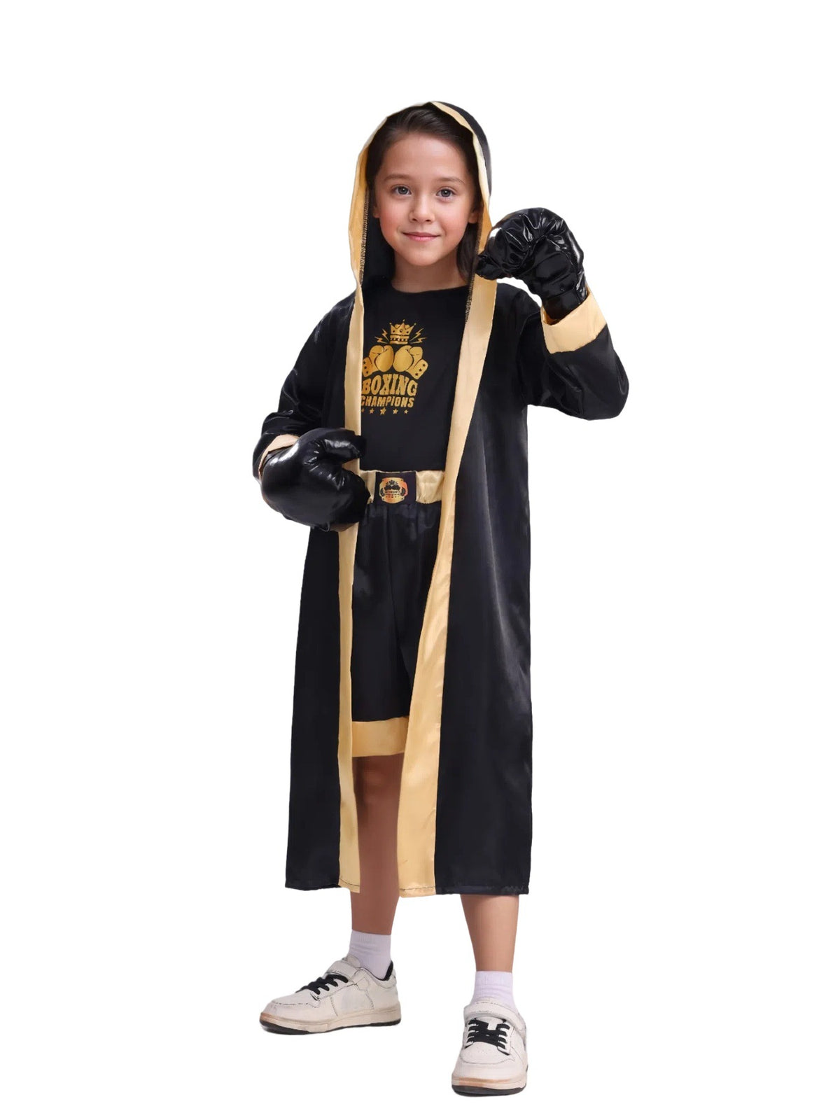 Kids' Black and Gold Boxer Costume