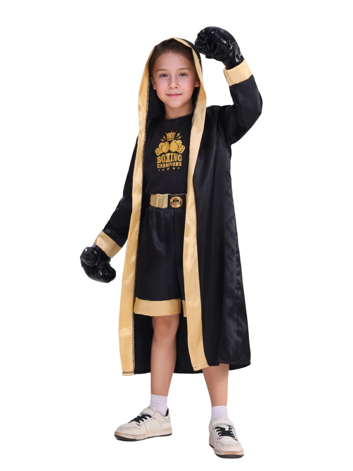 Kids' Black and Gold Boxer Costume