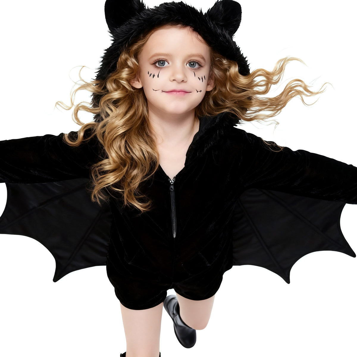 Black Bat Costume Jumpsuit | Kids