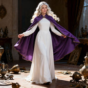 Gold Trim Velvet Cape | Purple