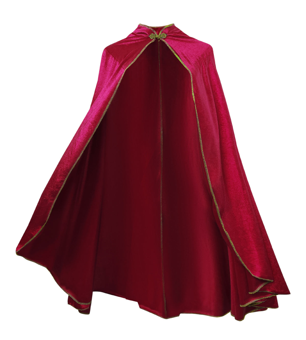 Gold Trim Velvet Cape | Hot Pink