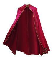 Gold Trim Velvet Cape | Hot Pink