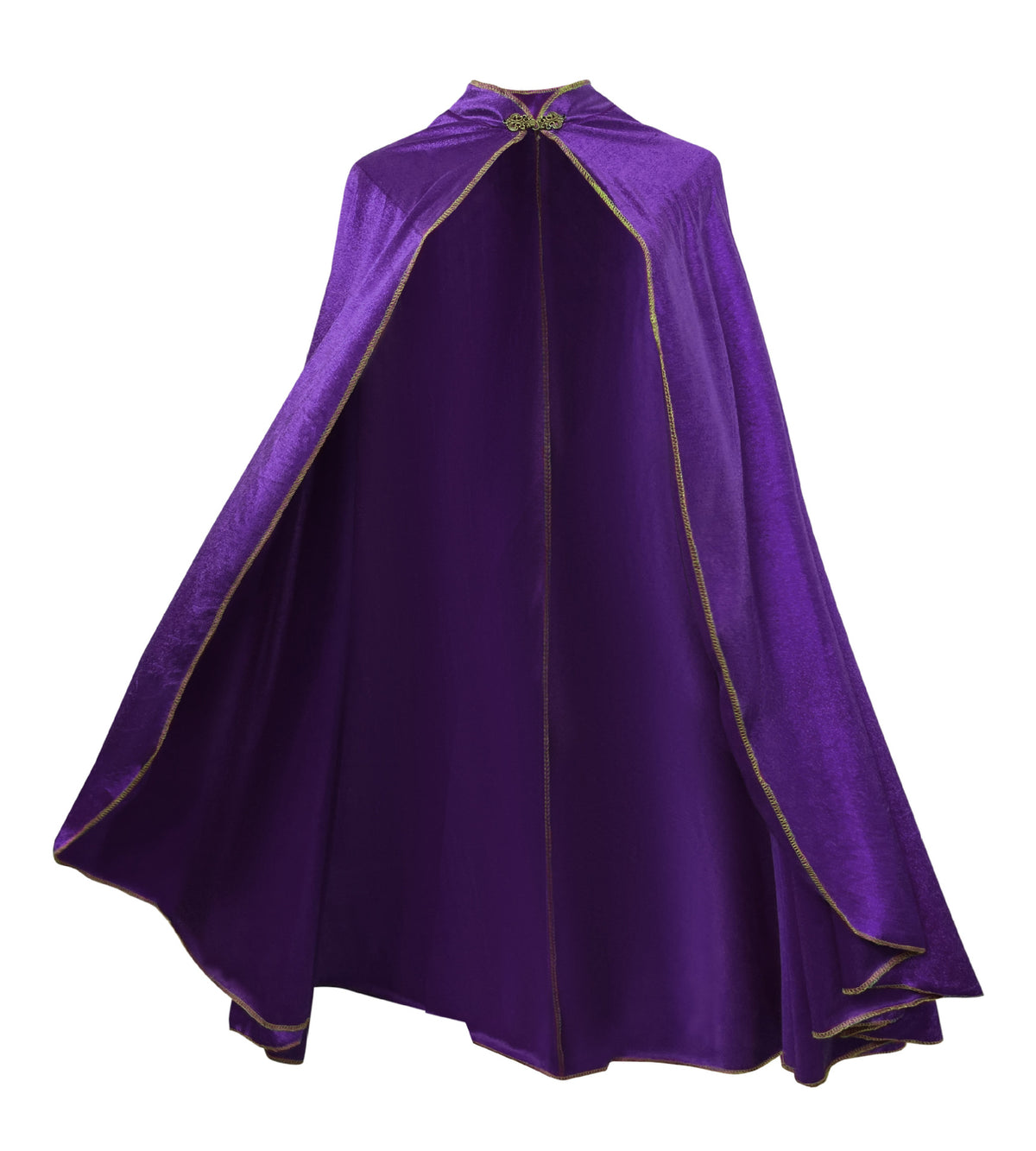 Gold Trim Velvet Cape | Purple